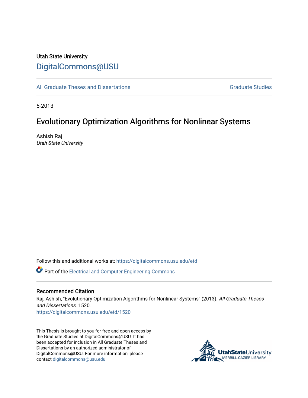 Evolutionary Optimization Algorithms for Nonlinear Systems