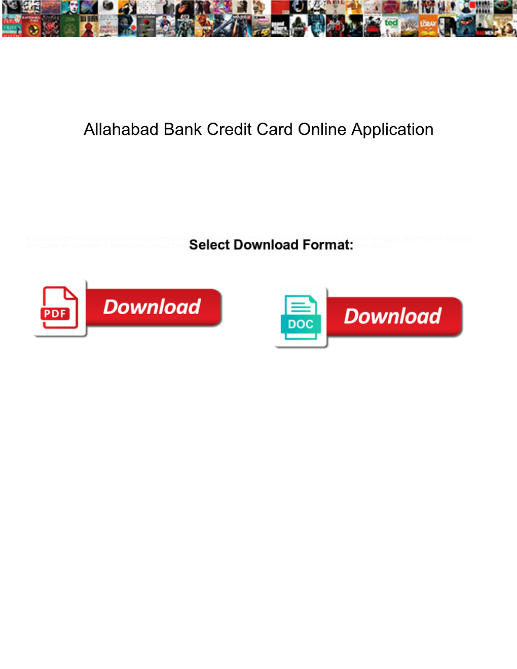 Allahabad Bank Credit Card Online Application