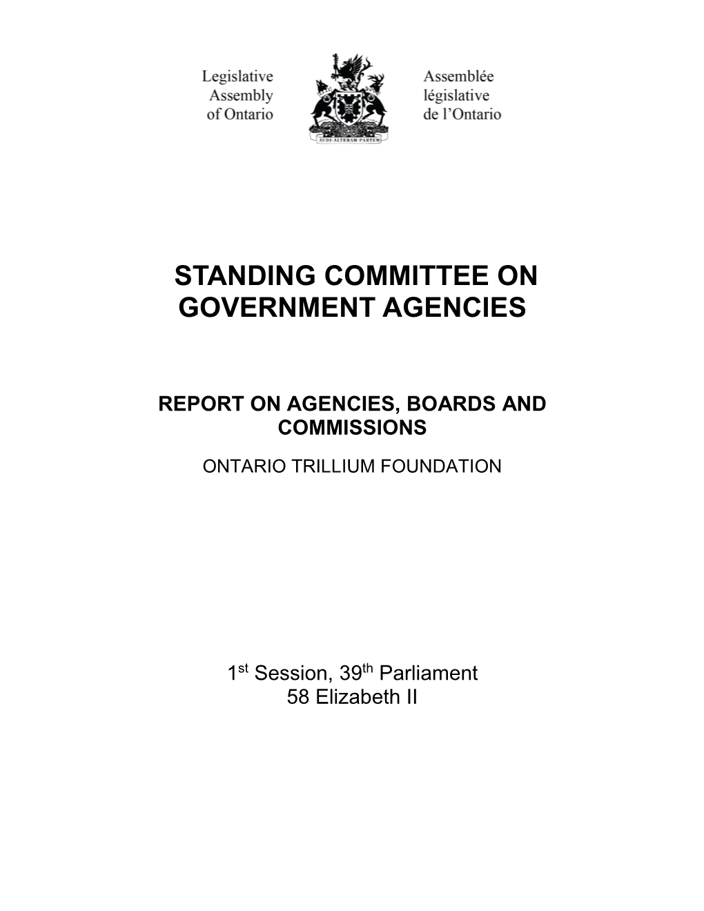 Standing Committee on Government Agencies