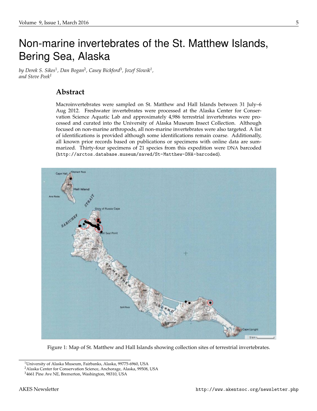 Non-Marine Invertebrates of the St. Matthew Islands, Bering Sea, Alaska by Derek S