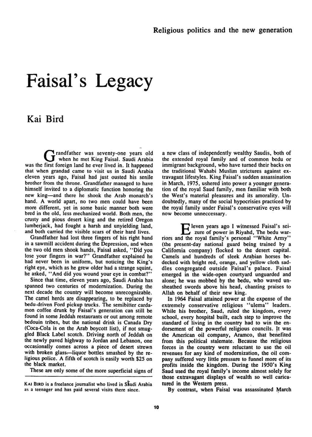 Faisal' S Legacy