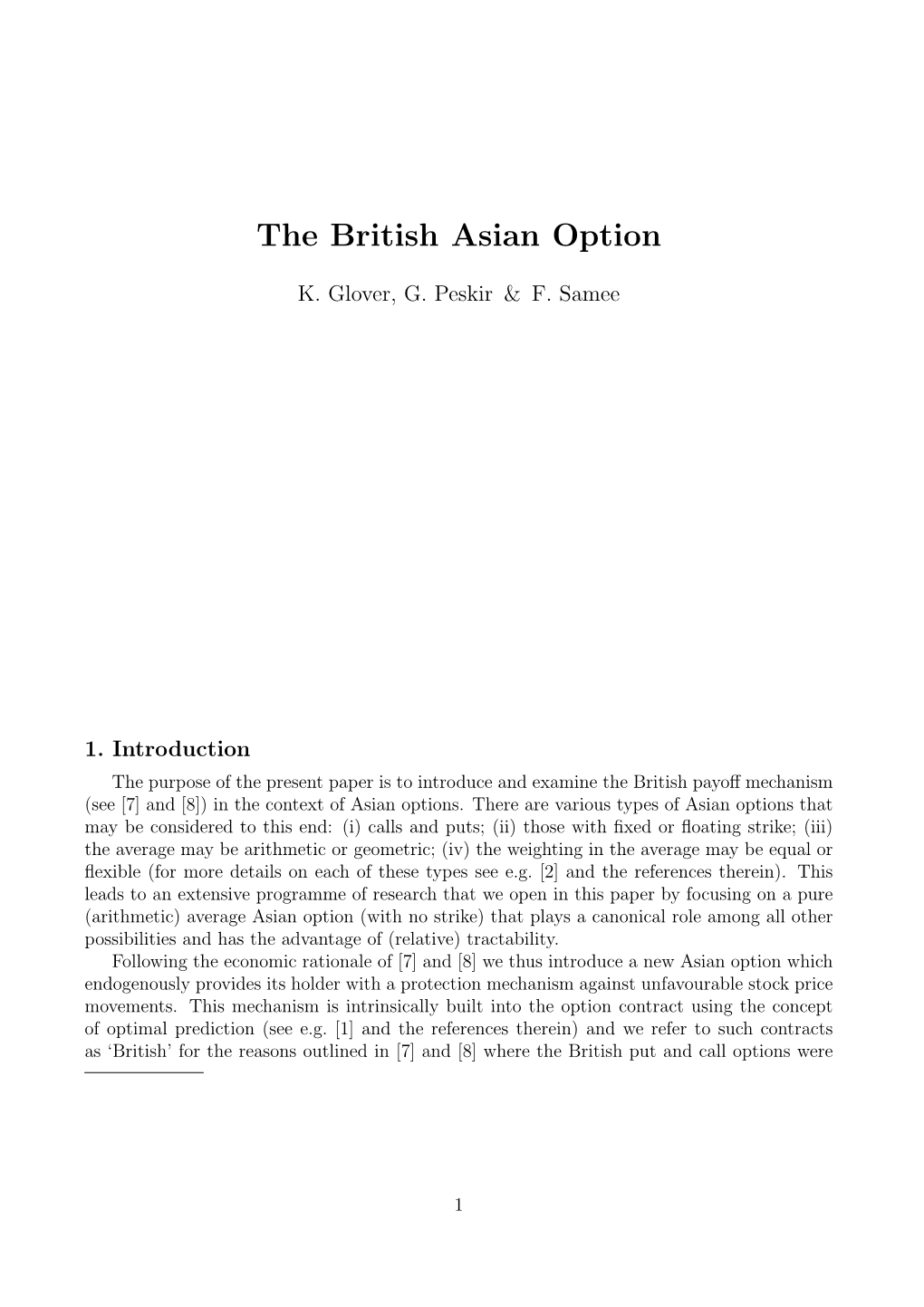 The British Asian Option
