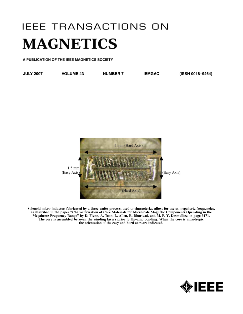 July 2007 Volume 43 Number 7 Iemgaq (Issn 0018–9464)