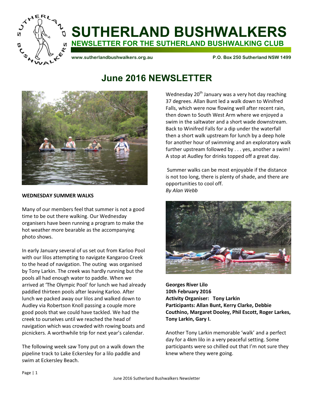 June 2016 NEWSLETTER