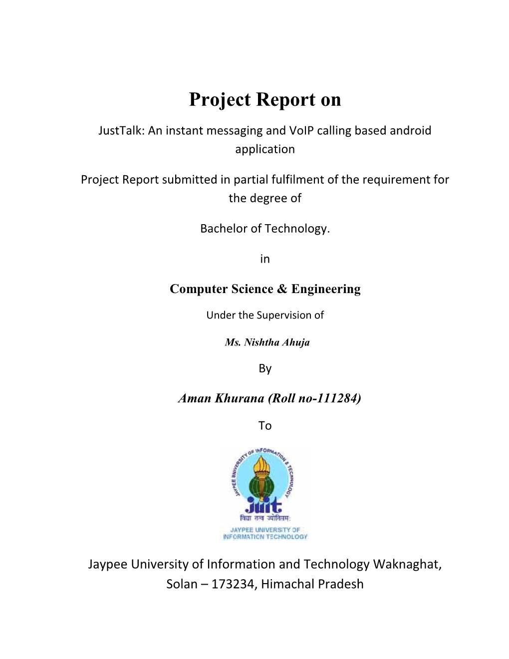 Project Report On