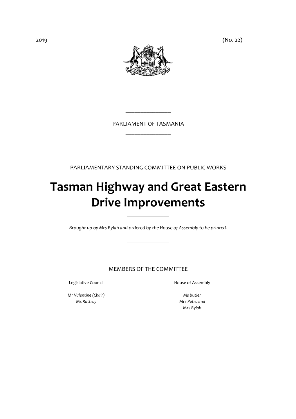 Tasman Highway and Great Eastern Drive Improvements