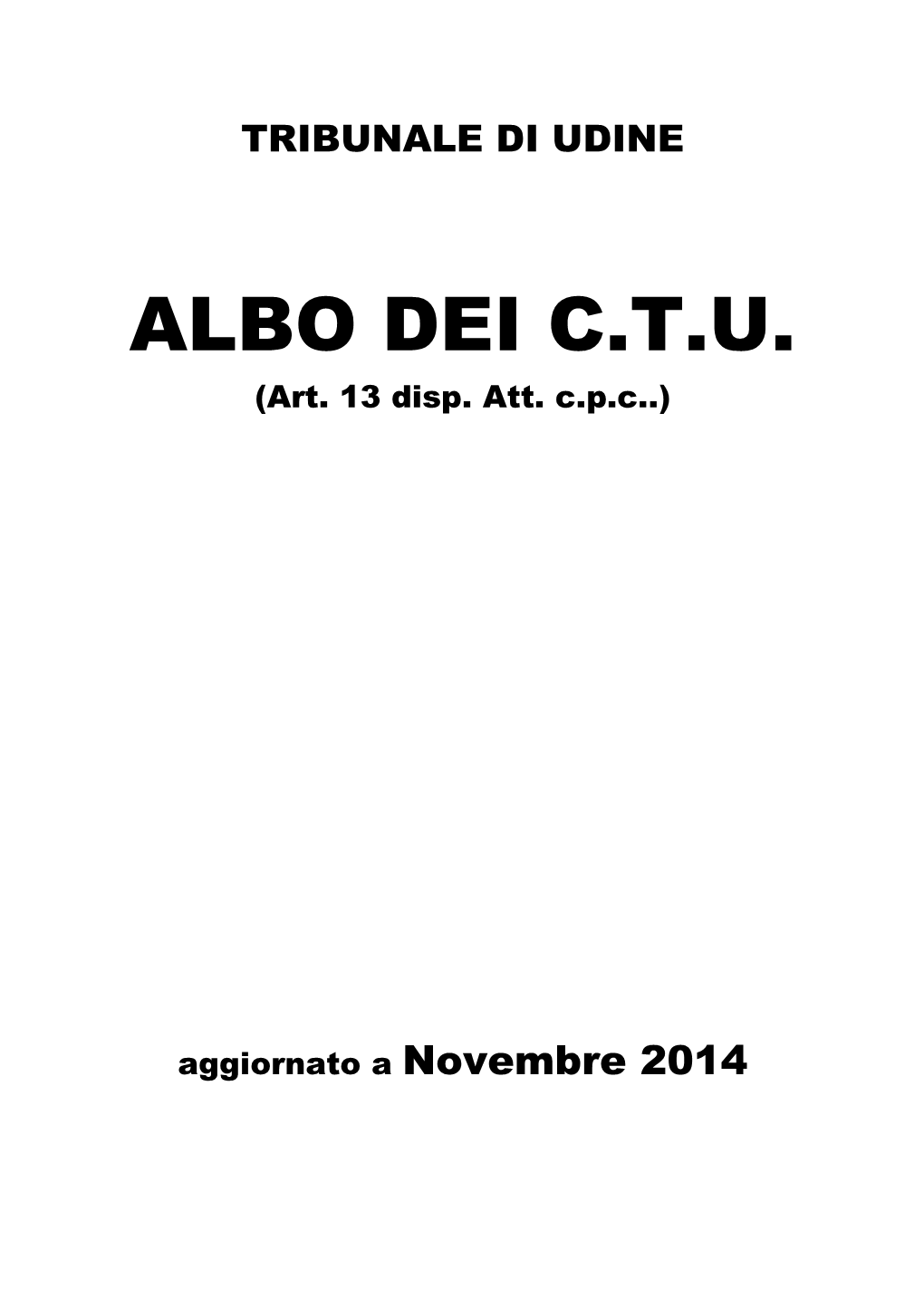 ALBO DEI C.T.U. (Art