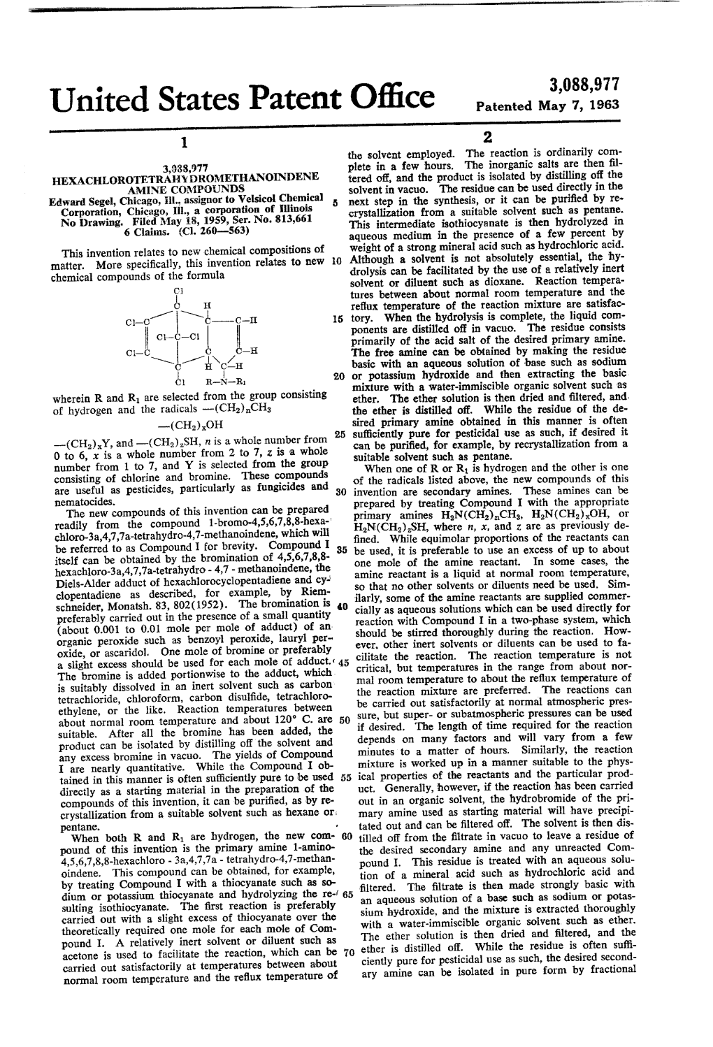 United States Patent Office Patented May 7, 1963 1