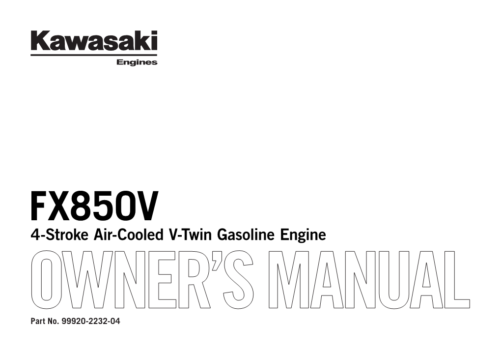 FX850V 4-Stroke Air-Cooled V-Twin Gasoline Engine