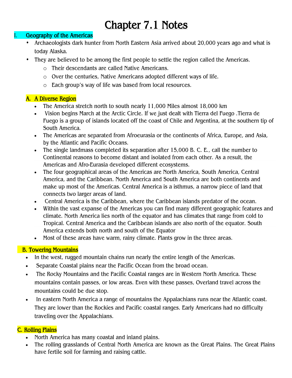 Chapter 7.1 Notes I