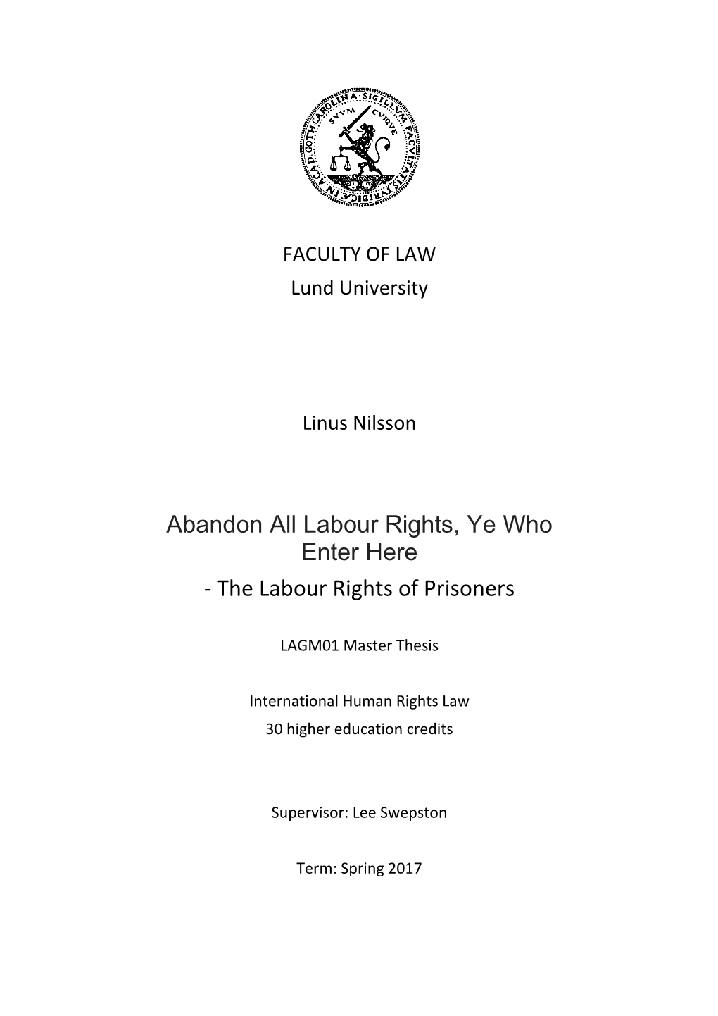 The Labour Rights of Prisoners