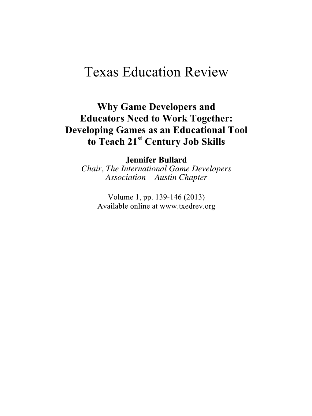 Texas Education Review