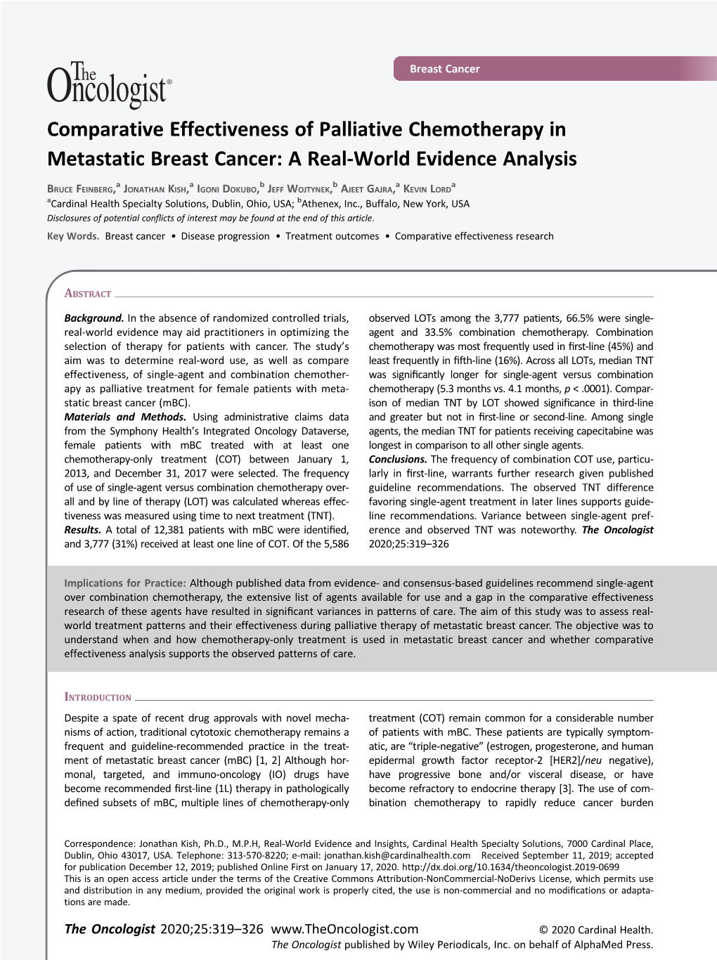 Comparative Effectiveness of Palliative Chemotherapy in Metastatic Breast Cancer: a Real-World Evidence Analysis