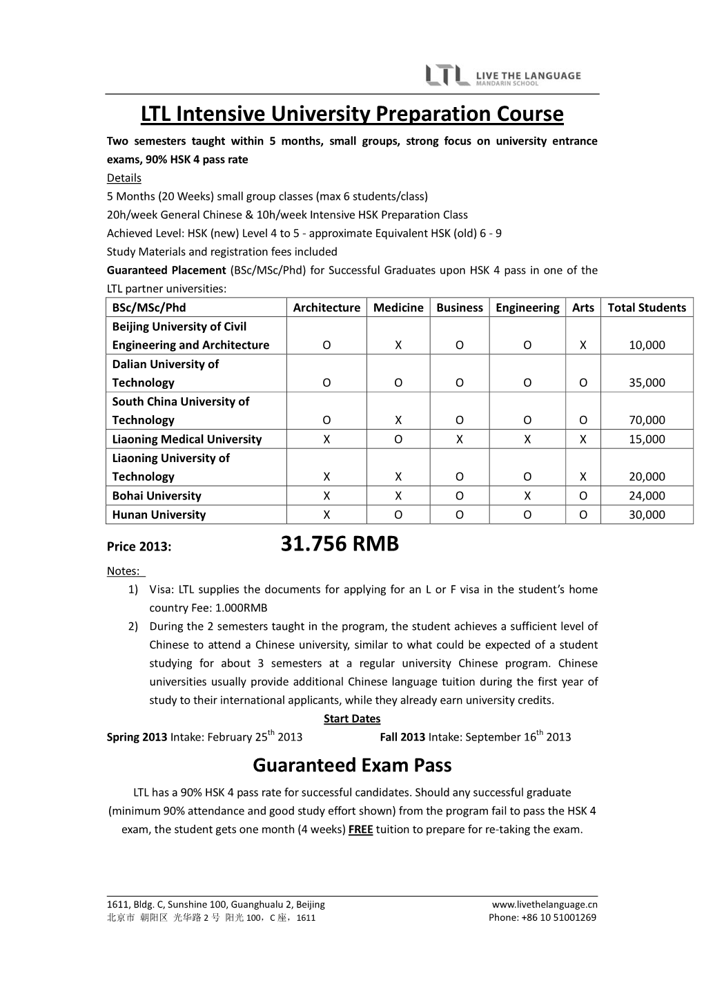 LTL Intensive University Preparation Course 31.756