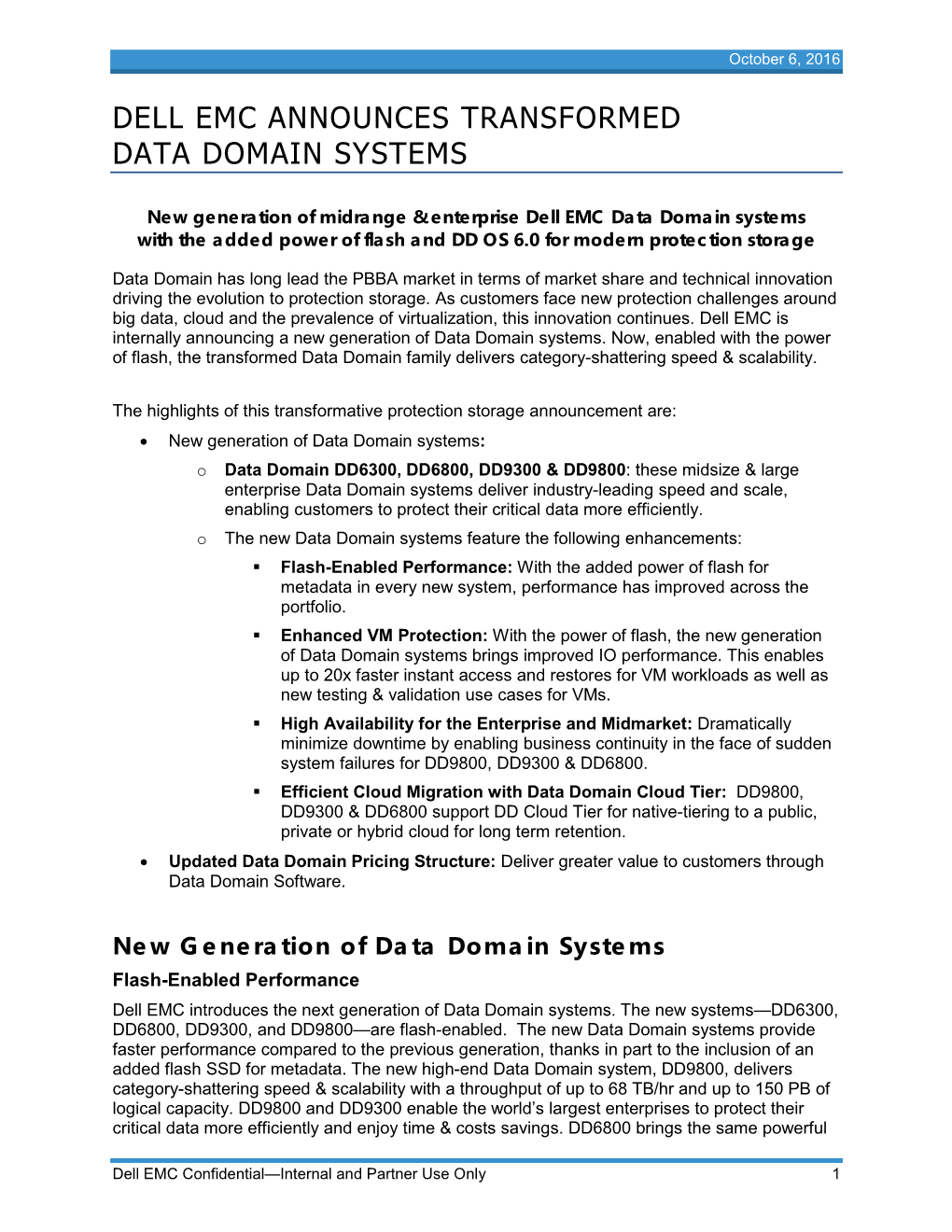 Dell Emc Announces Transformed Data Domain Systems