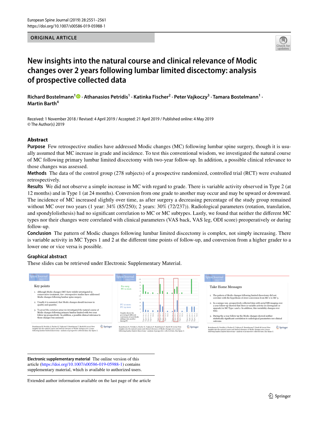 New Insights Into the Natural Course and Clinical Relevance of Modic Changes Over 2 Years Following Lumbar Limited Discectomy: Analysis of Prospective Collected Data