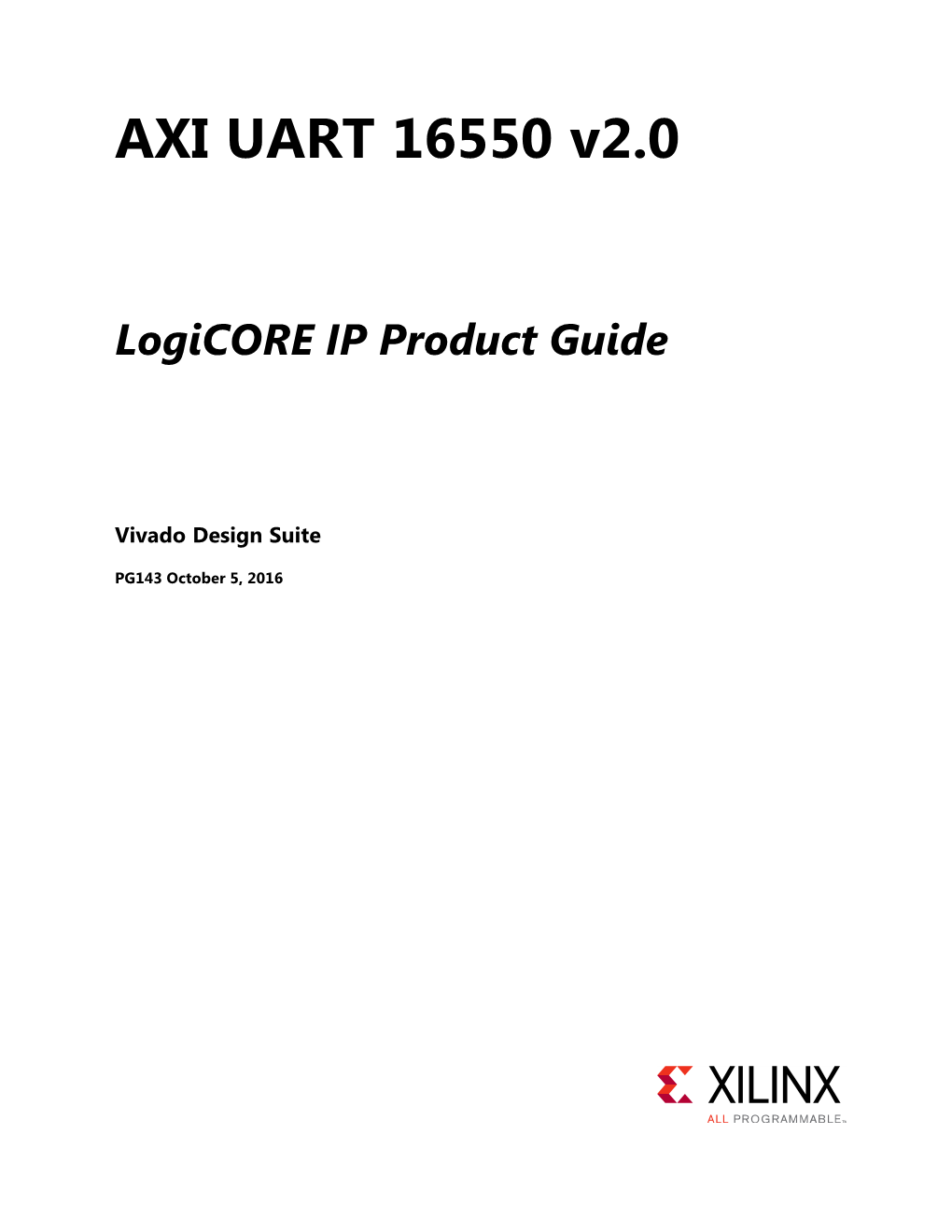 AXI UART 16550 V2.0