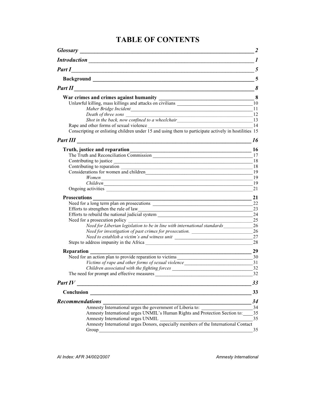 Table of Contents