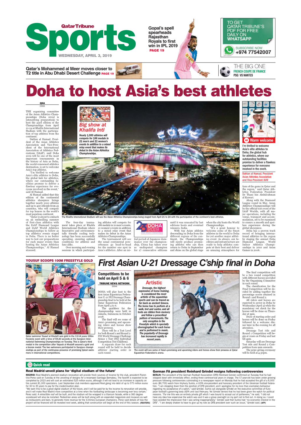 Doha to Host Asia's Best Athletes