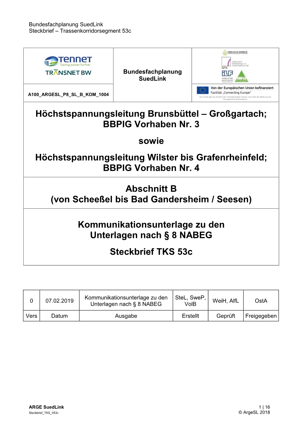 Höchstspannungsleitung Brunsbüttel – Großgartach; BBPIG Vorhaben Nr