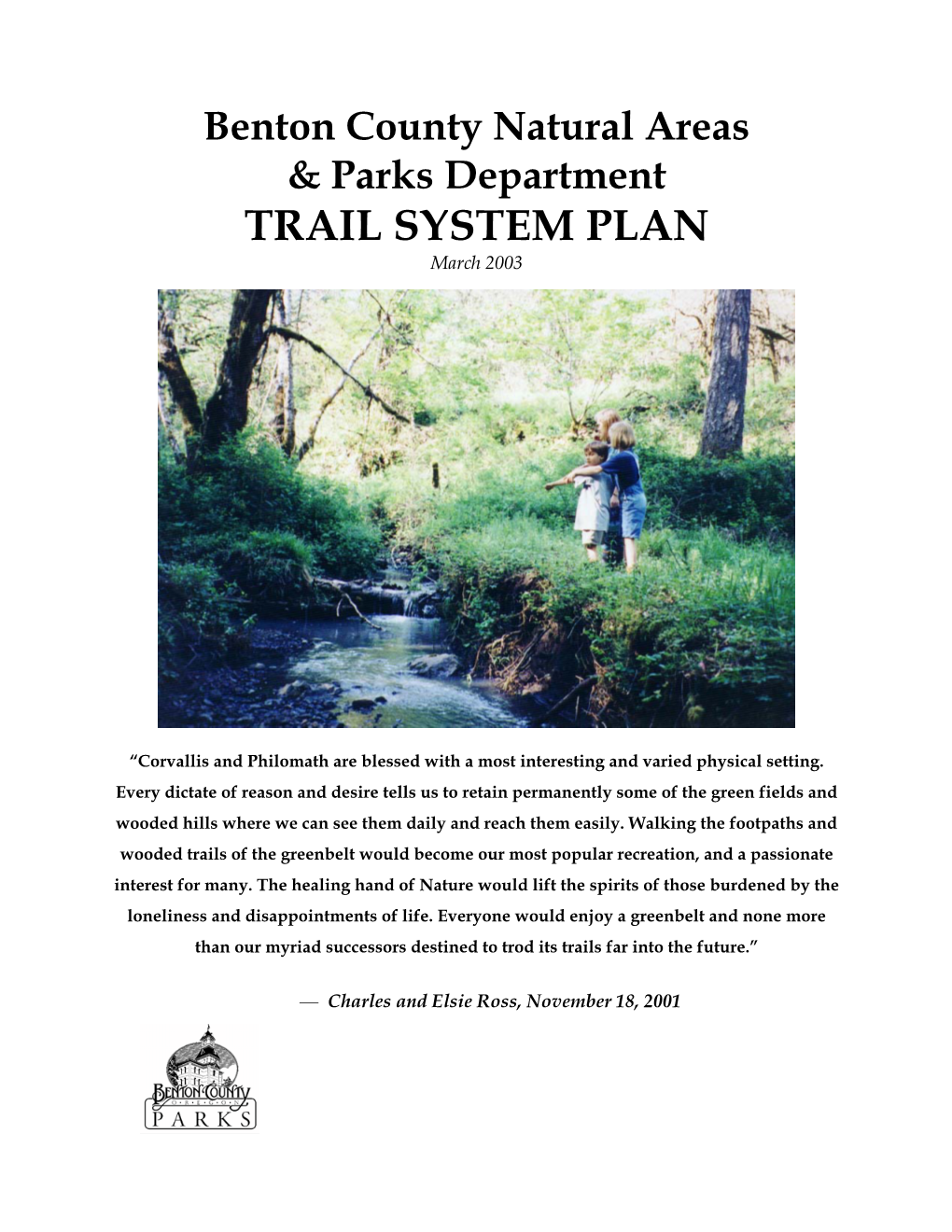 Benton County Natural Areas & Parks Department Trail System Plan