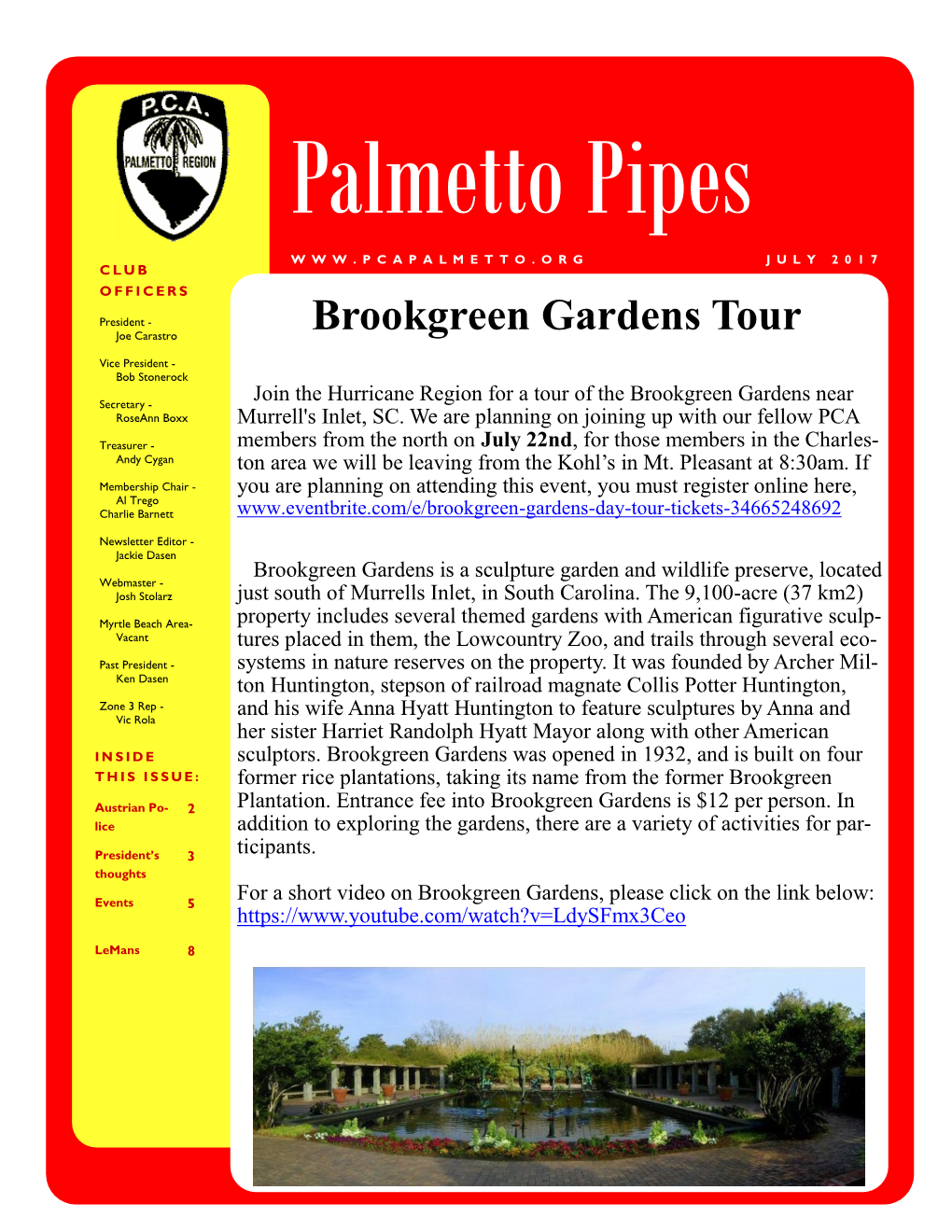 Palmetto Pipes July 2017