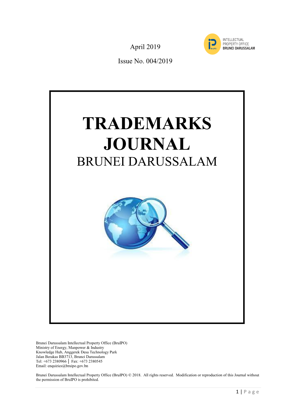 Trademarks Journal Brunei Darussalam