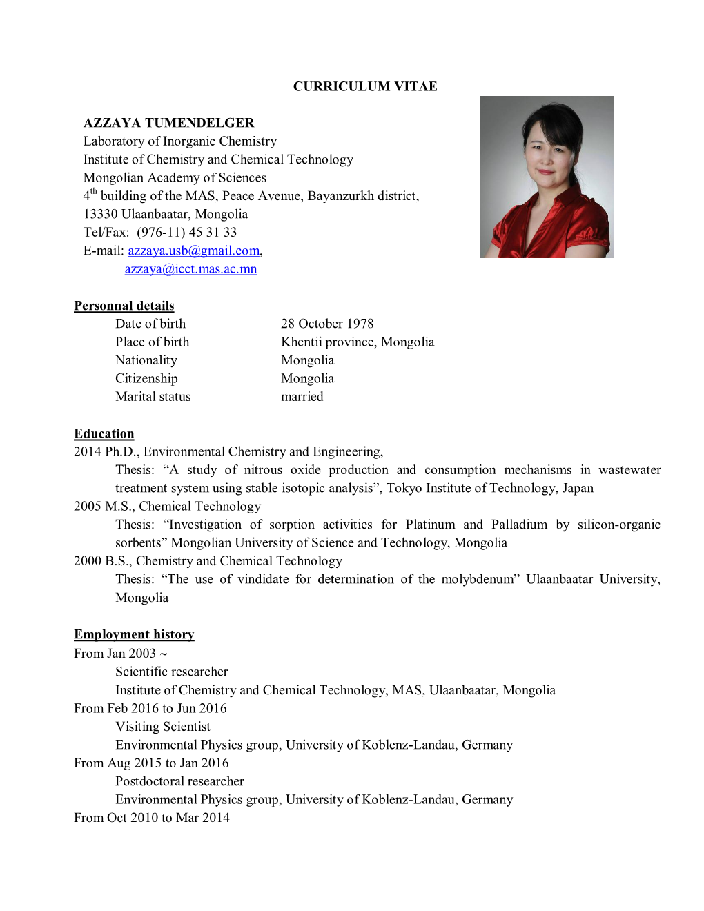 Curriculum Vitae