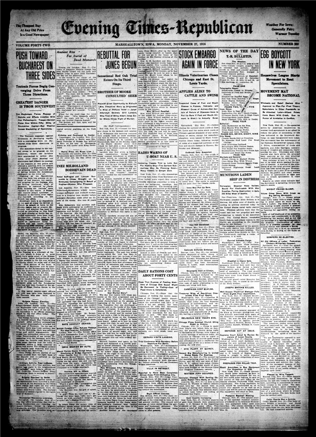 Evening Times-Republican (Marshalltown, Iowa). 1916-11-27