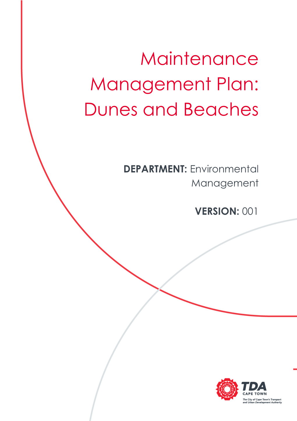 Maintenance Management Plan: Dunes and Beaches