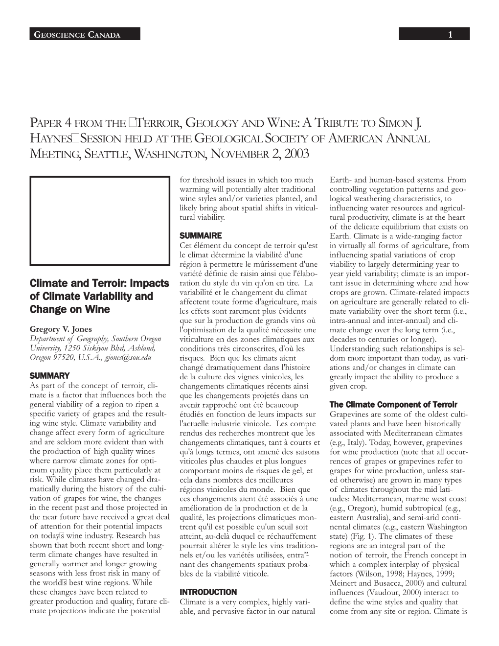 Impacts of Climate Variability and Change on Wine