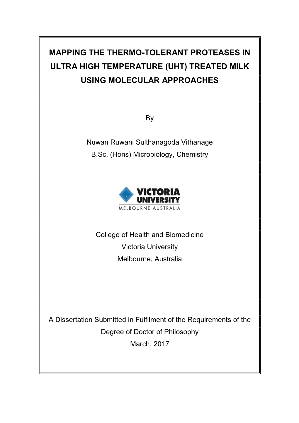 (Uht) Treated Milk Using Molecular Approaches