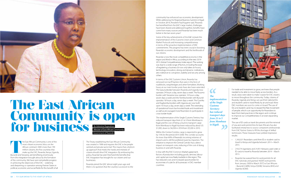 The East African Community Is Open for Business