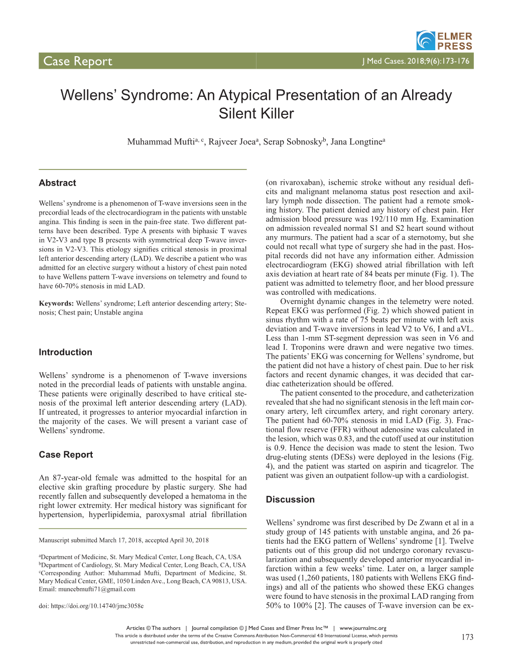 Wellens' Syndrome