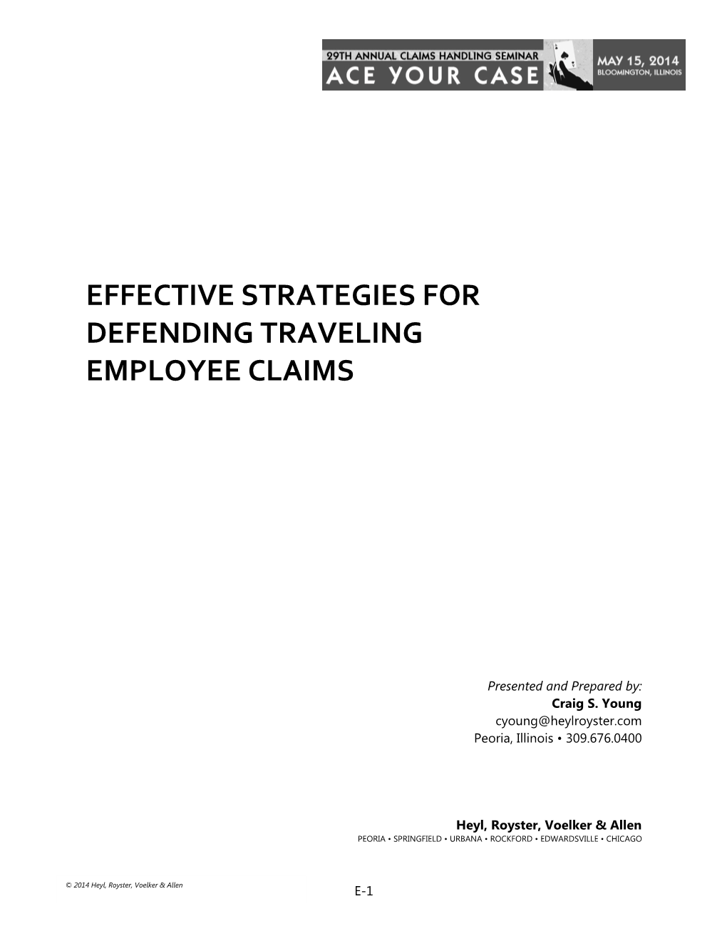 Effective Strategies for Defending Traveling Employee Claims