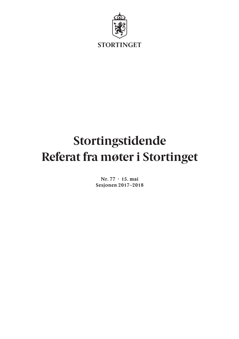 Stortingstidende Referat Fra Møter I Stortinget