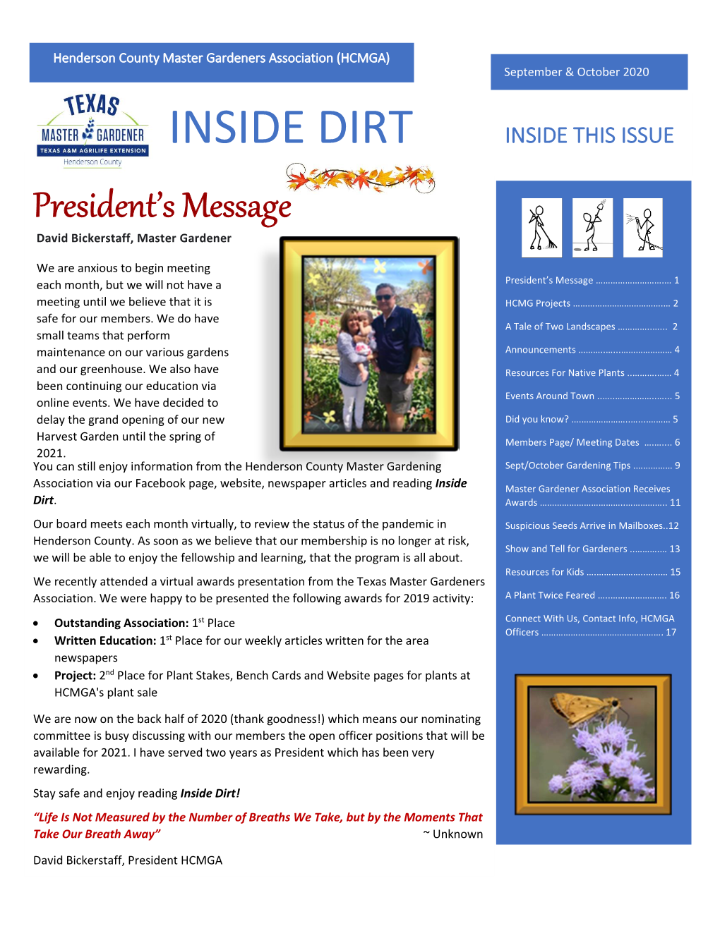 Inside Dirt Inside This Issue