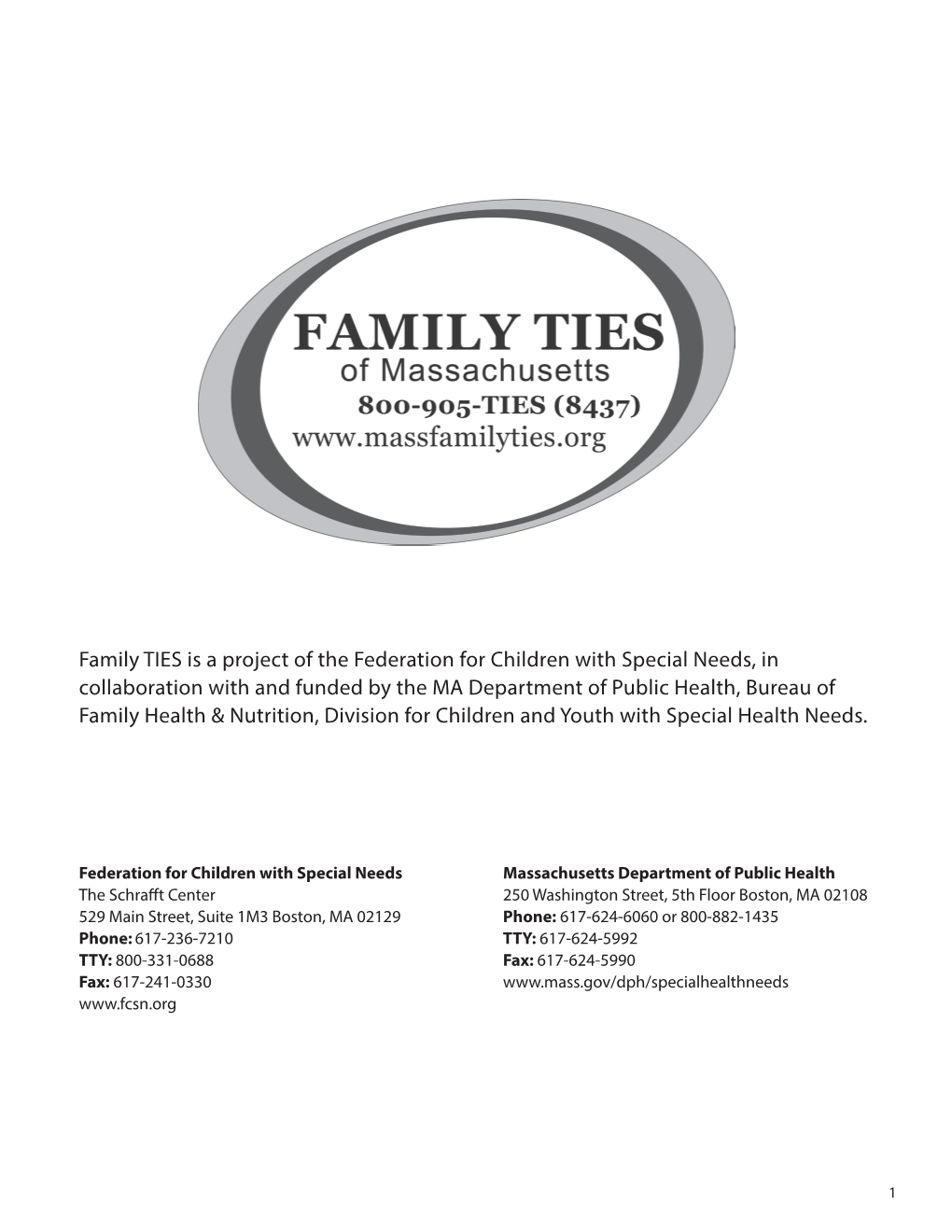 Family TIES Is a Project of the Federation for Children with Special