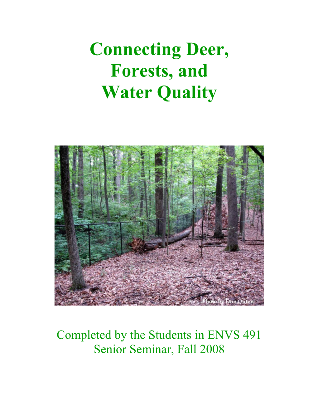 Connecting Deer, Forests and Water Quality (PDF)