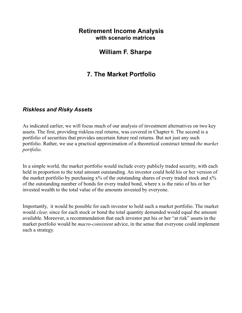 The Market Portfolio