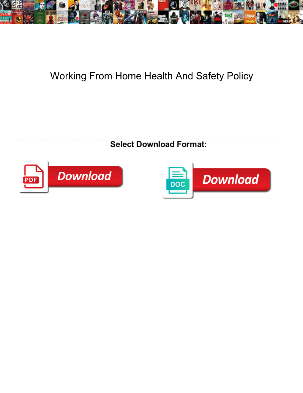 Working from Home Health and Safety Policy
