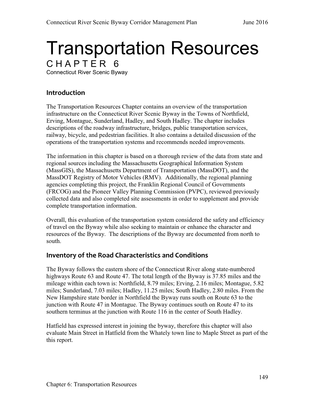 Chapter 6 Transportation Resources