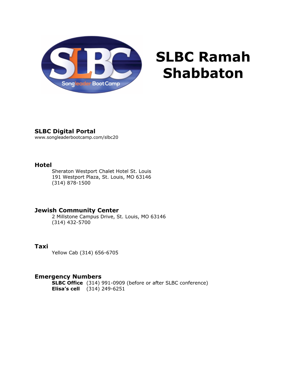 SLBC Ramah Shabbaton