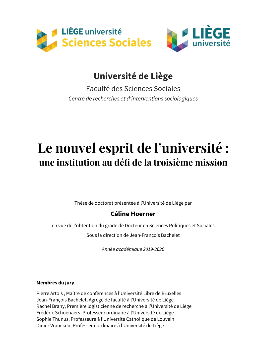 Le Nouvel Esprit De L'université