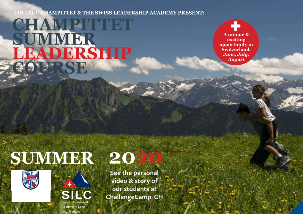 Summer 2020 Champittet Summer Leadership Course