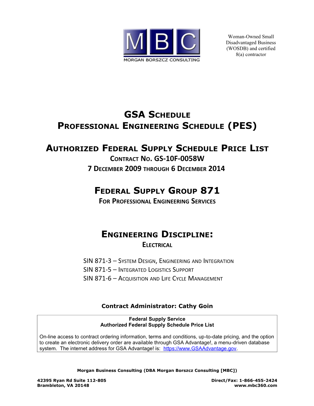 Professional Engineering Schedule (PES)