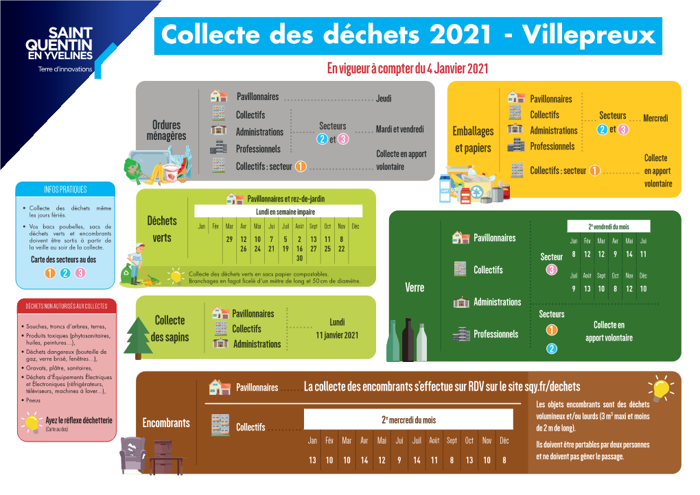 Collecte Des Déchets 2021 - Villepreux En Vigueur À Compter Du 4 Janvier 2021