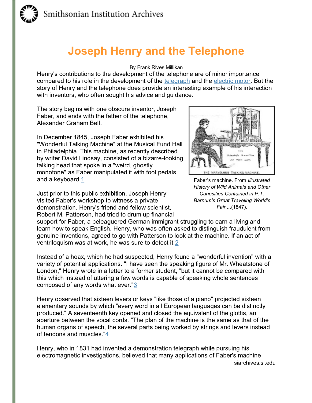 Joseph Henry and the Telephone