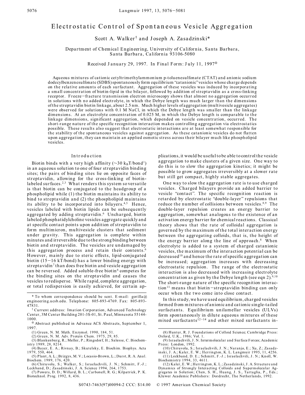 Electrostatic Control of Spontaneous Vesicle Aggregation