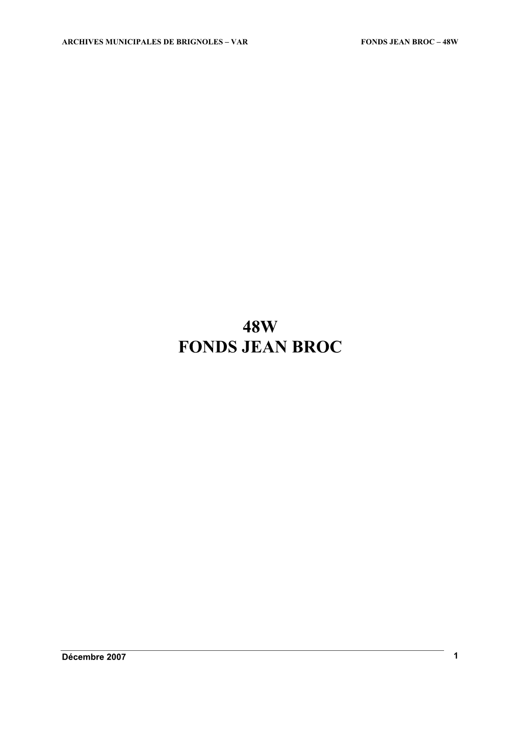 48W Fonds Jean Broc